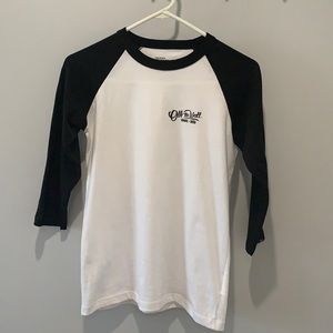 Vans Boys Baseball 3/4 Sleeve Tee in Black, White